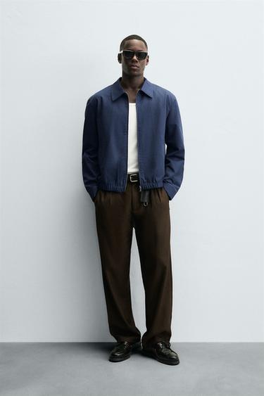 REGULAR FIT COTTON JACKET - Blue by Zara