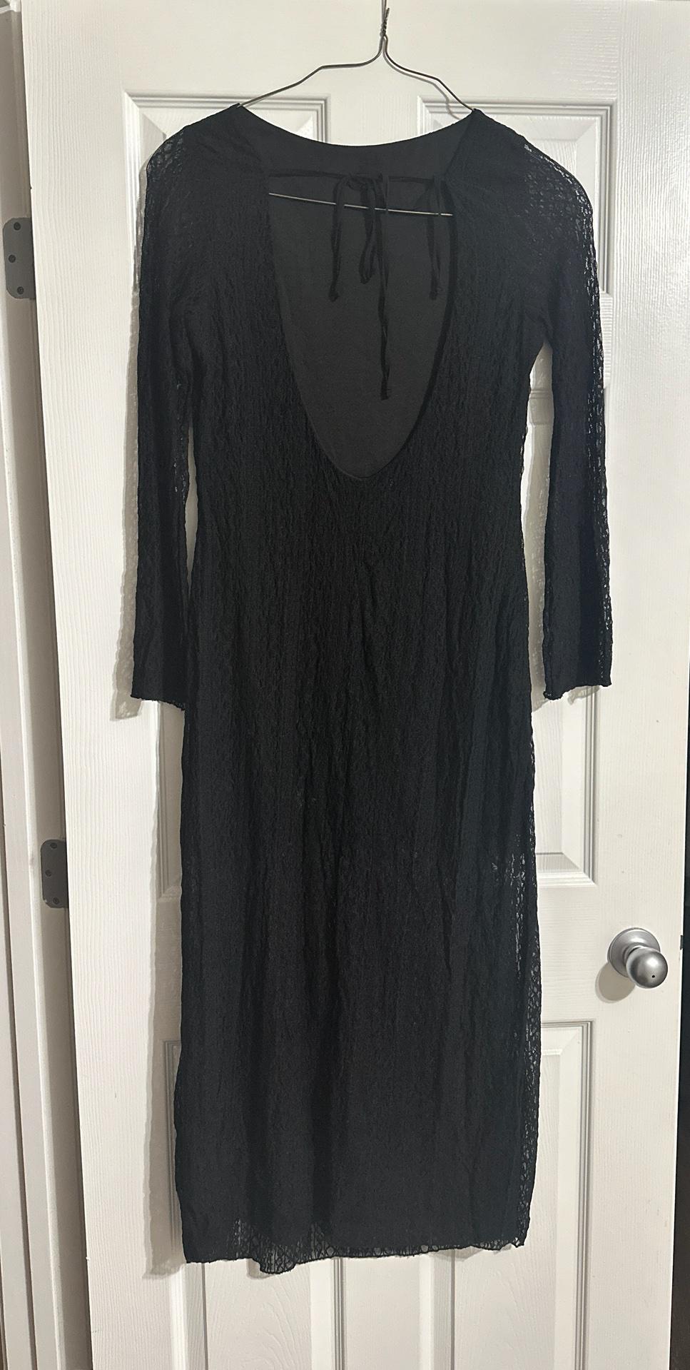 VESTIDO MIDI ENCAJE ESPALDA DESCUBIERTA - Image 2