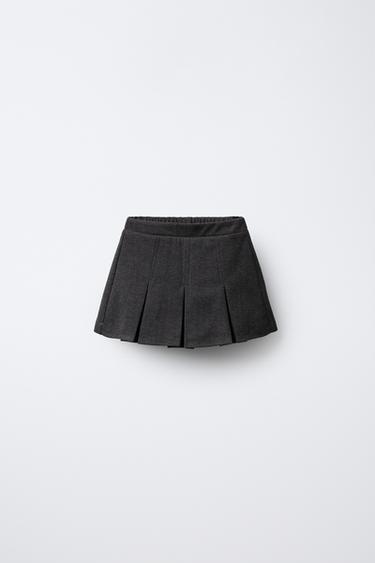 ЮБКА-ШОРТЫ «SOFT TOUCH» СО СКЛАДКАМИ — СЕРЫЙ от Zara