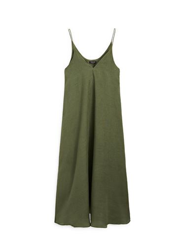 Zara Flowing midi dress with thin straps - Green