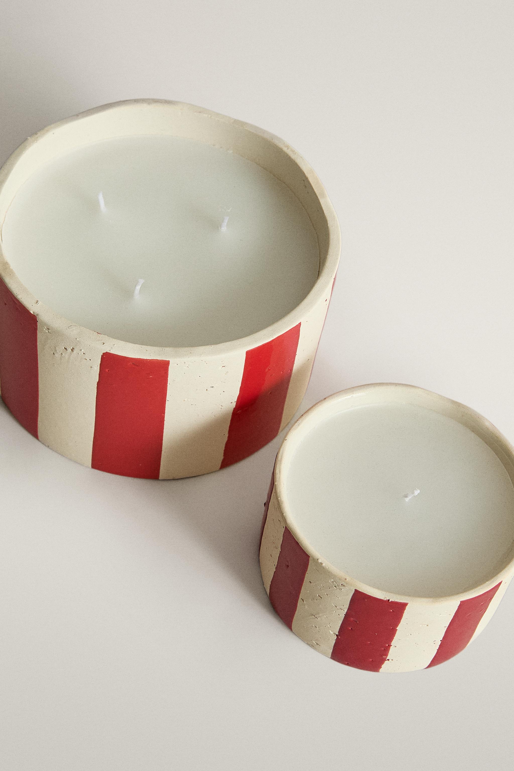 STRIPED CERAMIC CANDLE
