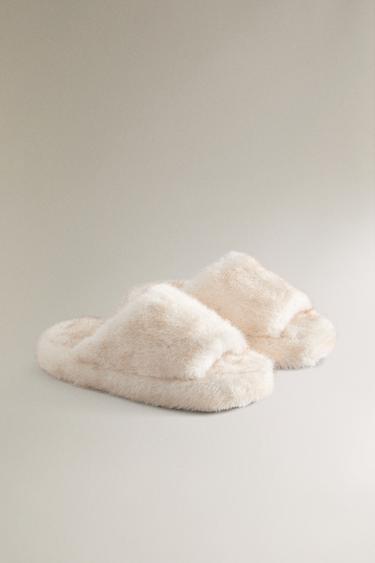 CHAUSSONS PLATEFORME FOURRURE - Blanc de Zara - Image 1