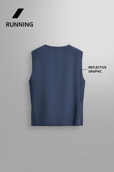 RUNNING PERFORATED TANK TOP - Mid-blue by Zara - Image 6