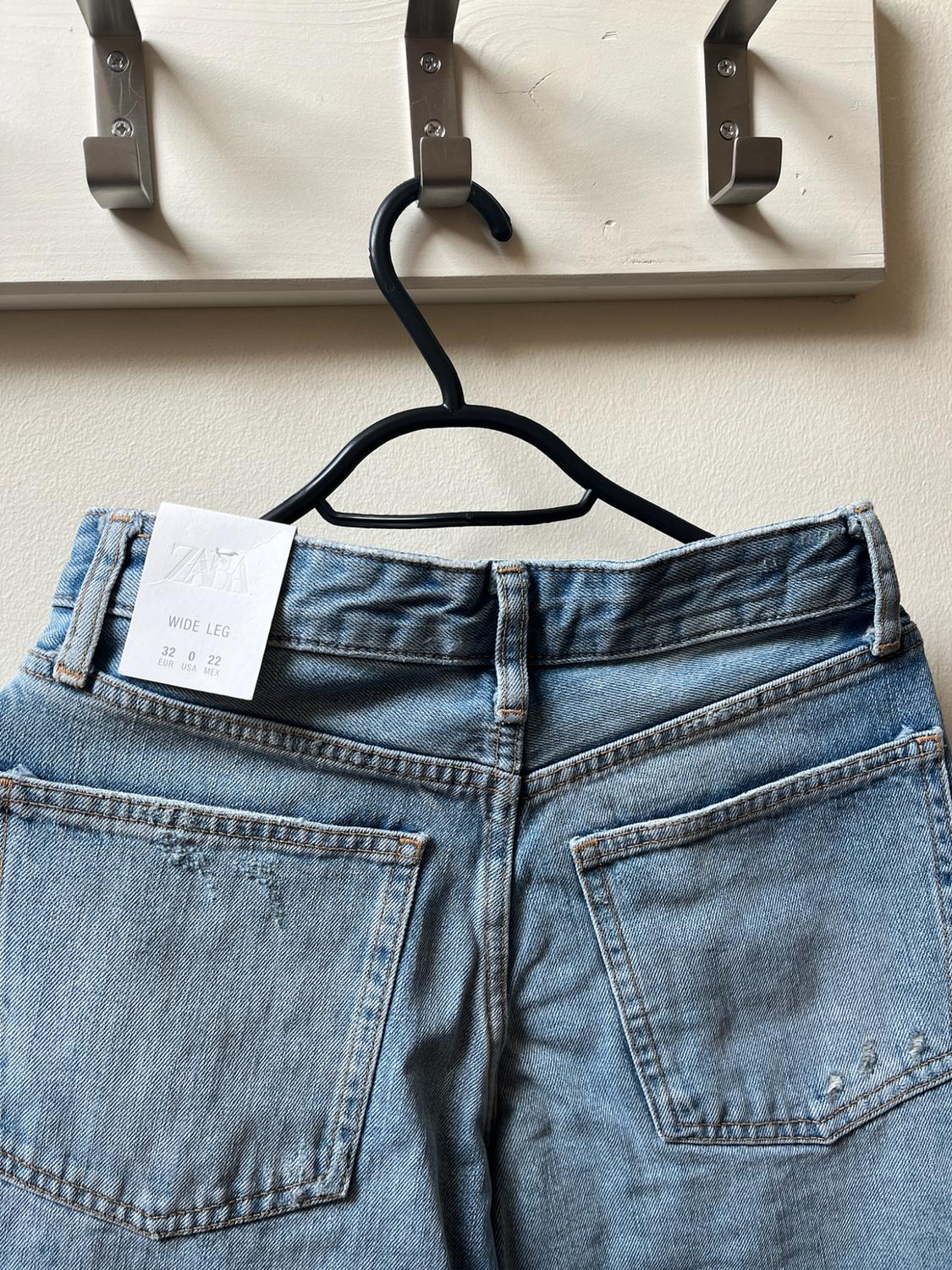 TRF RIPPED WIDE-LEG MID-WAIST JEANS - Image 3