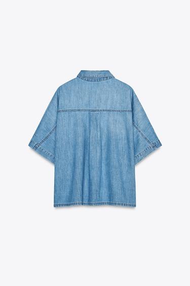 TRF DENIM SHIRT - Blue by Zara - Image 7