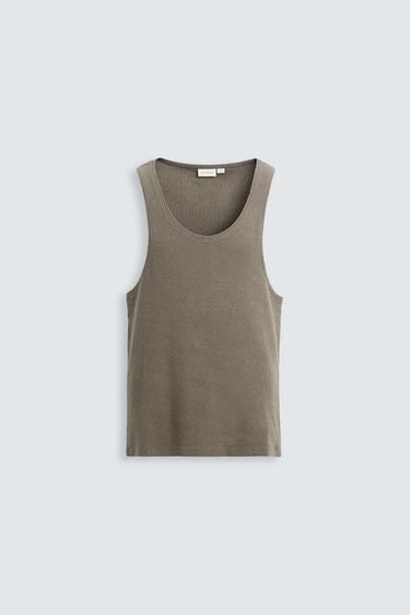 COTTON - HEMP RIBBED TANK TOP - Earth by Zara