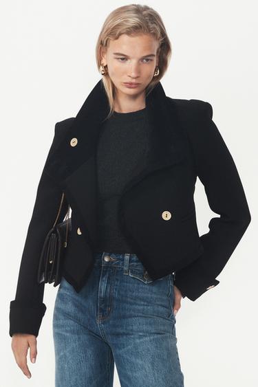 CROPPED BUTTONED JACKET - THE ITEM ZARA WOMAN - Black by Zara