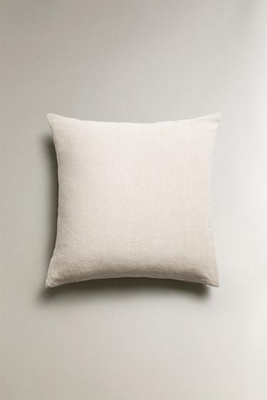 LINEN CUSHION COVER - Oyster-white by Zara