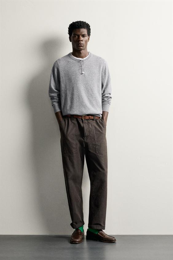 WOOL BLEND REGULAR FIT JUMPER - Mid-grey de Zara - Imagen 0