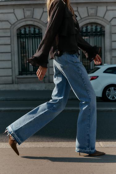 JEANS Z1975 BOOTCUT CINTURA MÉDIA - Azul-médio da Zara