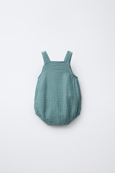 ELEPHANT EMBROIDERY TEXTURED JUMPSUIT - Sea green by Zara - Image 1