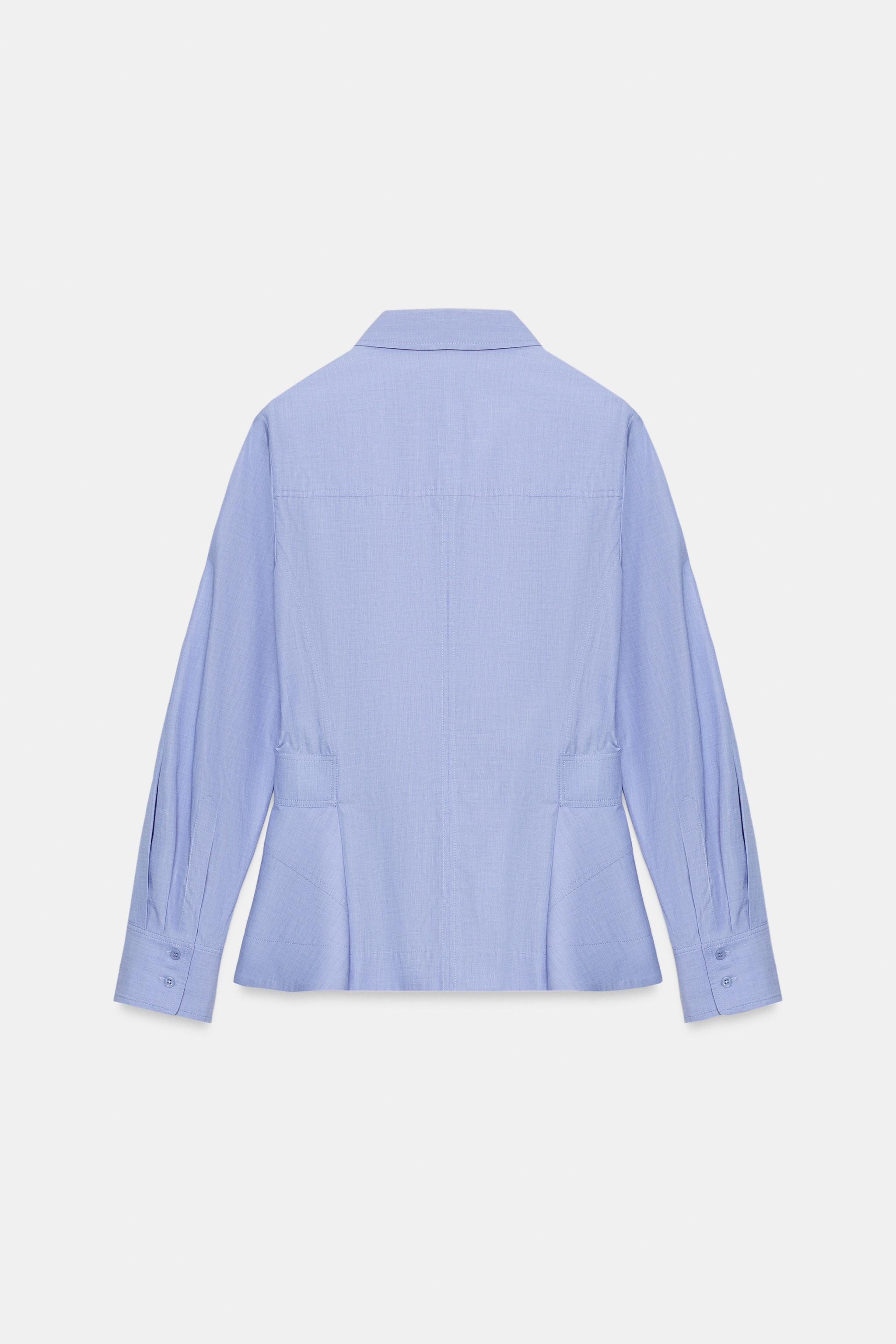 ZW COLLECTION PEPLUM POPLIN SHIRT