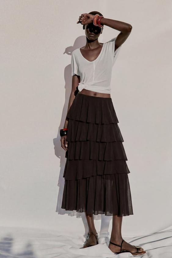 RUFFLED MIDI SKIRT from Zara - $49.90