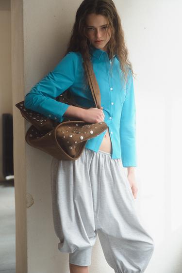 CITYBAG MED NITTER - Brun fra Zara