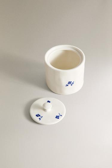 SUCRIER PORCELAINE FLEUR - Blanc / Bleu marine de Zara - Image 1