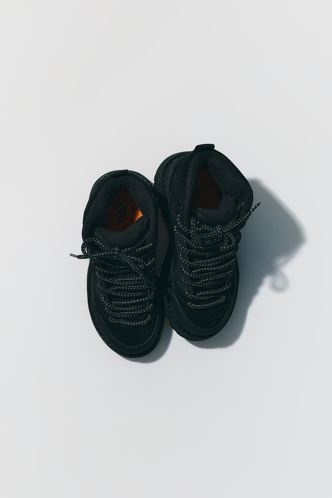 WATER-REPELLENT TECHNICAL ANKLE BOOTS — Black