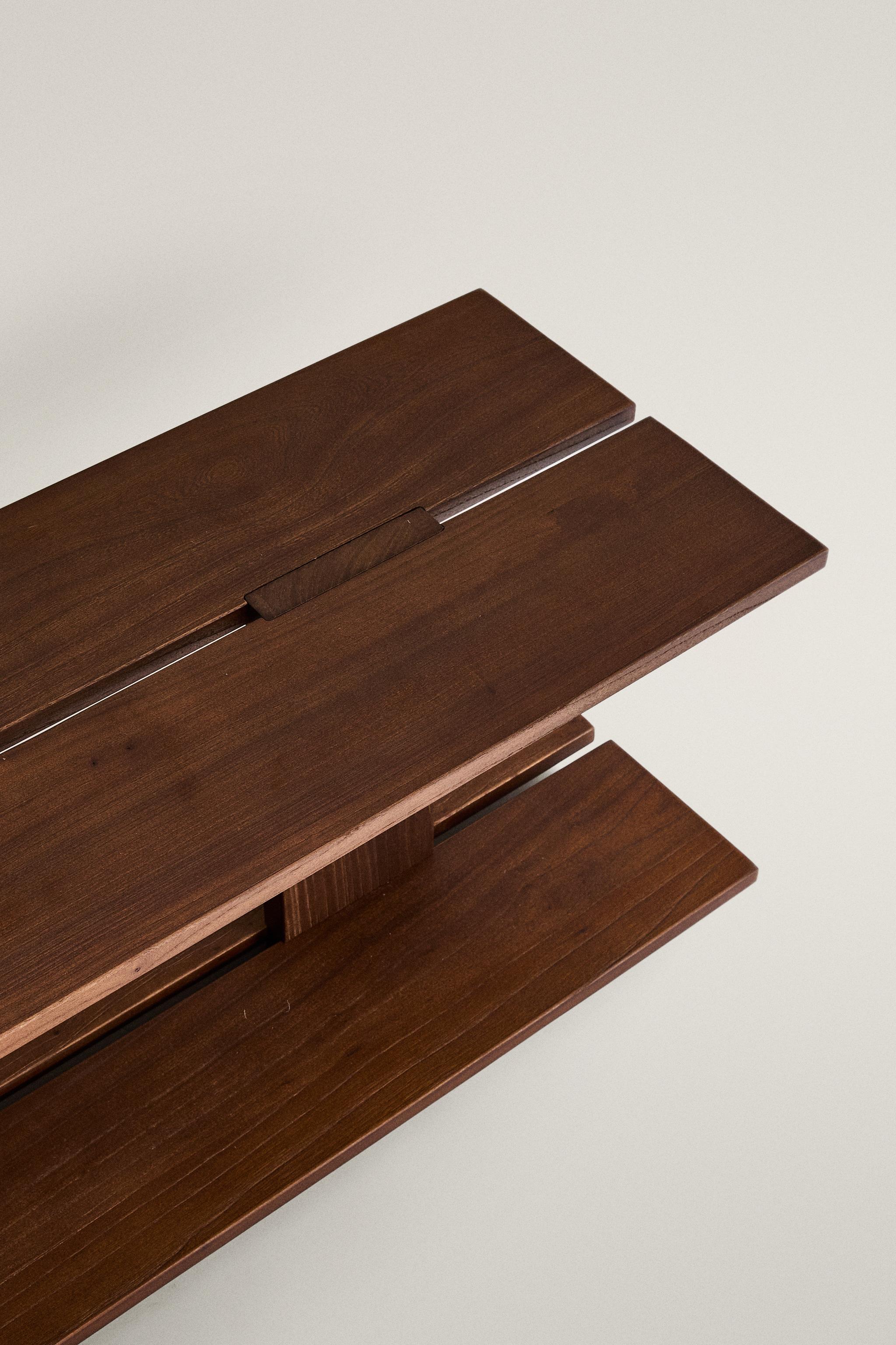 ELM WOOD SHELF WITH TWO SHELVES