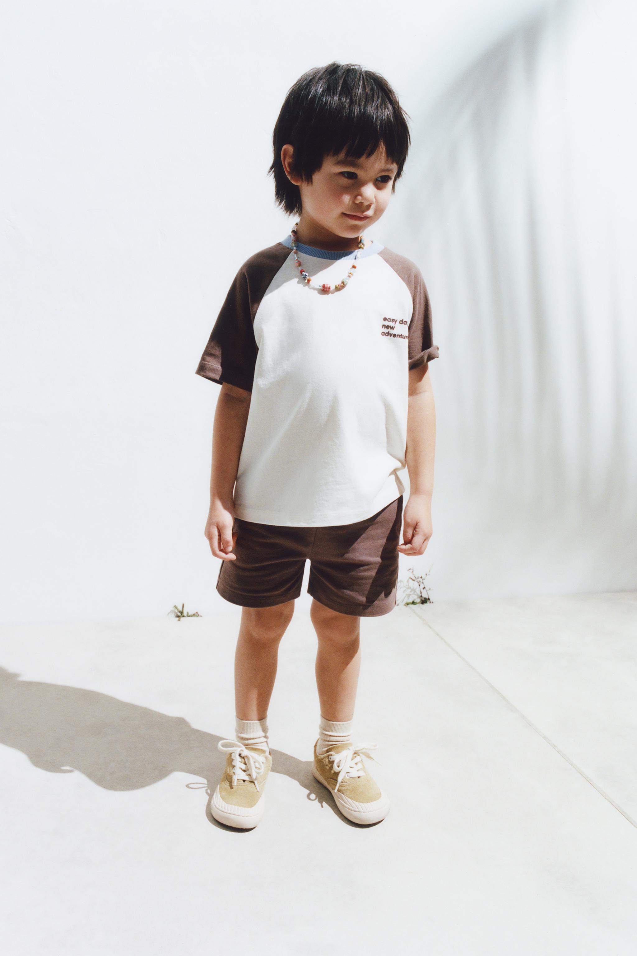COLOR BLOCK JOGGING T-SHIRT AND SHORTS SET