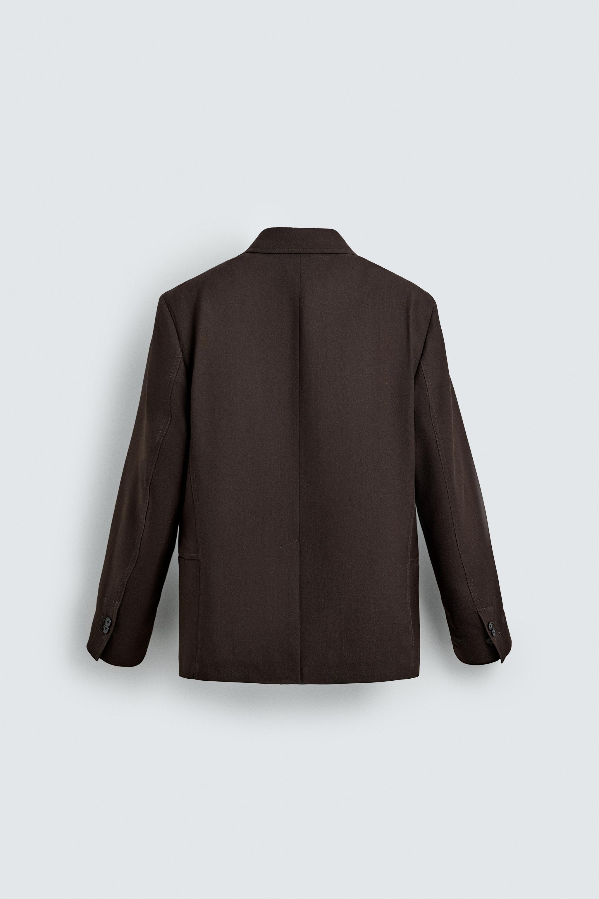 ウール混スーツブレザー - ブラウン | ZARA Japan / 日本