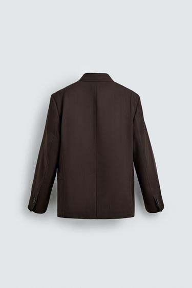 WOOL BLEND SUIT BLAZER - Brown by Zara - Image 8