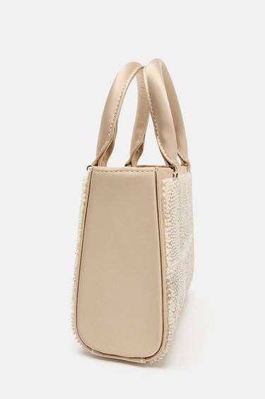 SATINY FAUX PEARL HANDBAG - Beige by Zara - Image 2
