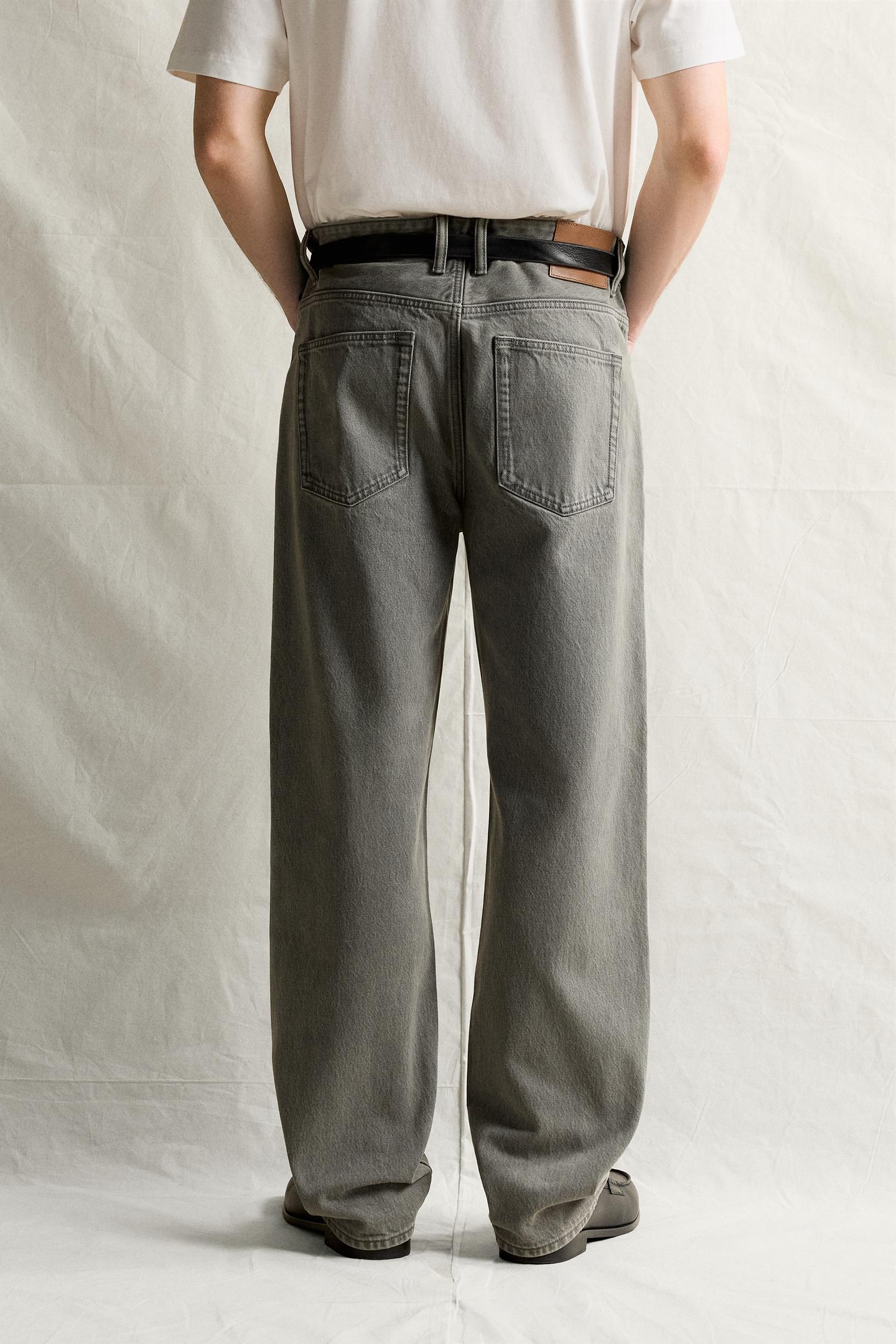 Мужские джинсы Zara Relaxed Fit, цвет: Серый — фото 3