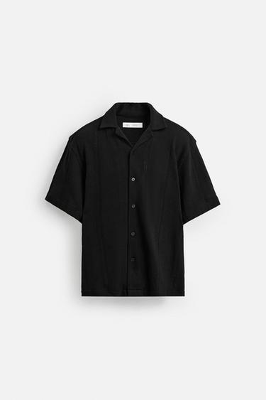 TEXTURED JACQUARD SHIRT - Black by Zara