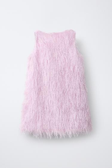 FRINGED DRESS - Pink by Zara