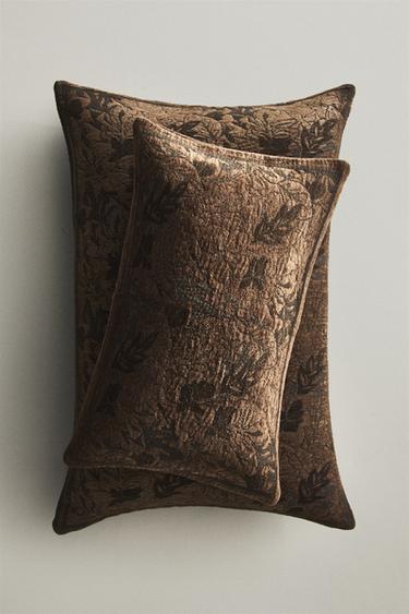 JACQUARD CHENILLE CUSHION COVER - Pink by Zara