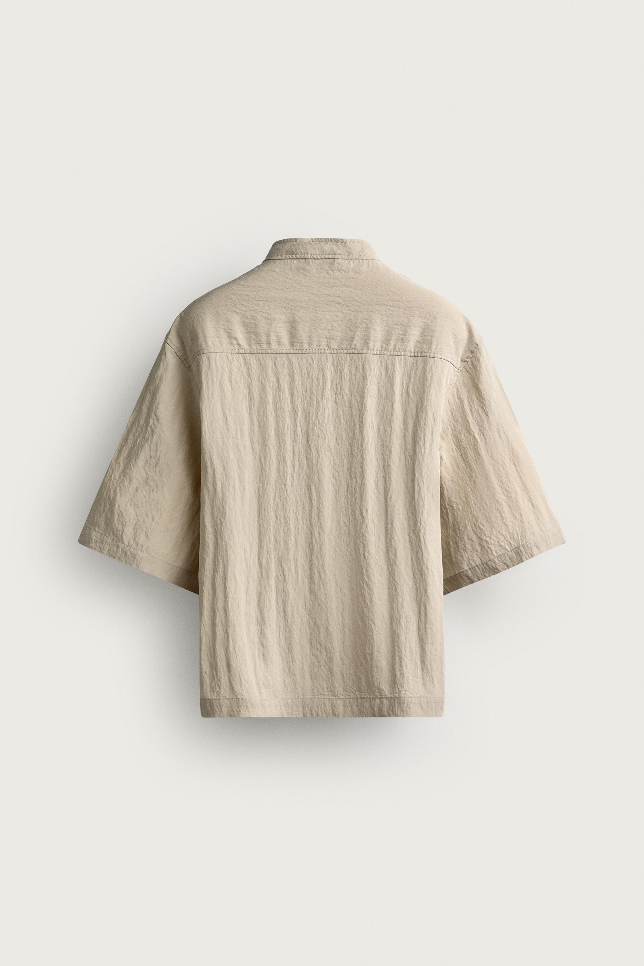 Мужские рубашки Zara FLOWY POLO SHIRT — фото 7