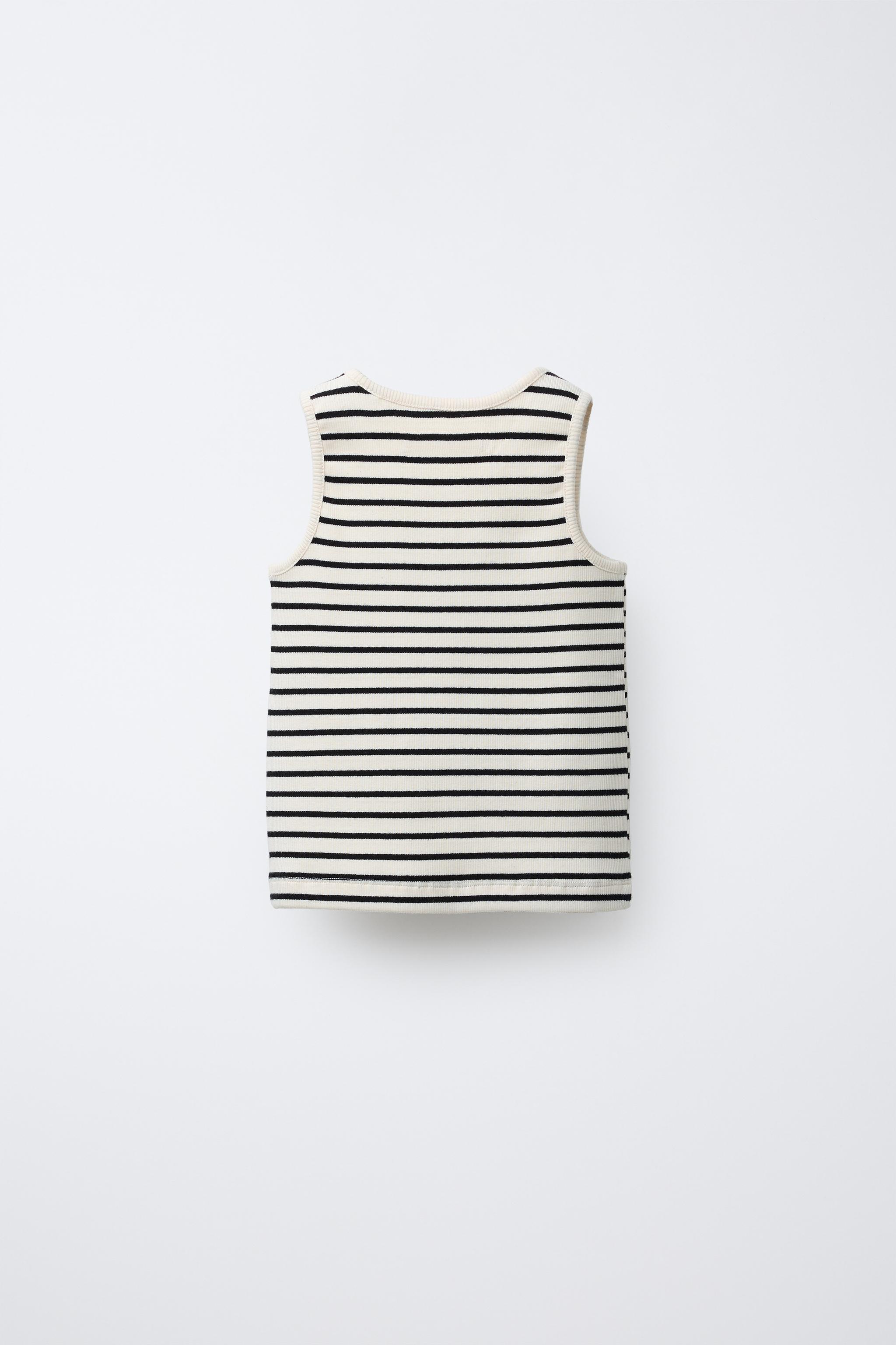 STRIPED RIBBED T-SHIRT - striped | ZARA United States
