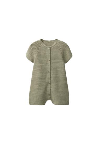 КОРОТКИЙ КОМБИНЕЗОН С ЖЕМЧУЖНЫМ УЗОРОМ — ХАКИ от Zara