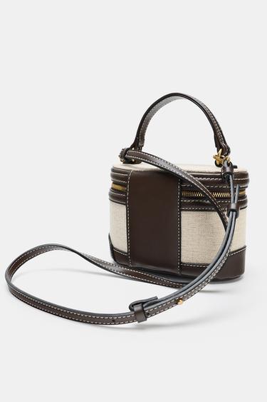 BOLSO RÍGIDO COMBINADO - Beige claro de Zara
