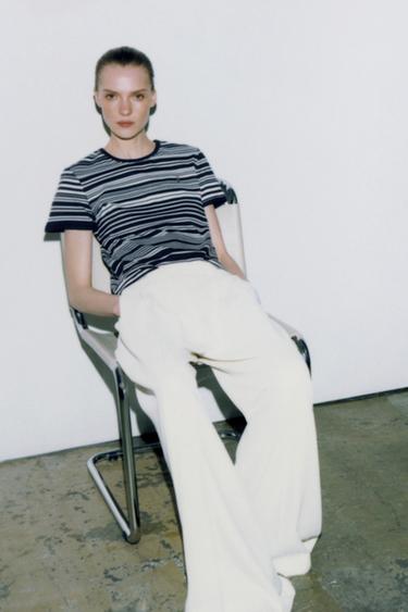 T-SHIRT À RAYURES ZA - bleu/noir de Zara - Image 7