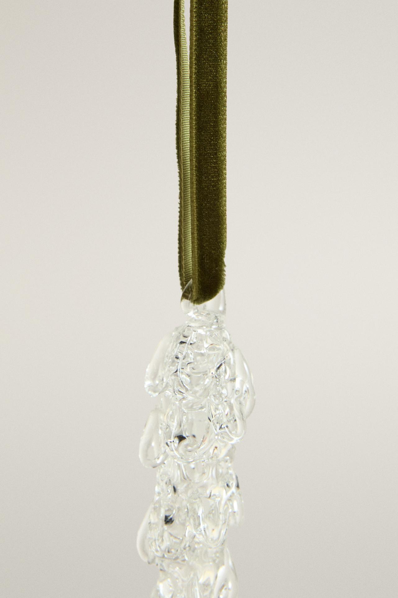 FROSTED TEARDROP CHRISTMAS TREE ORNAMENT — Transparent