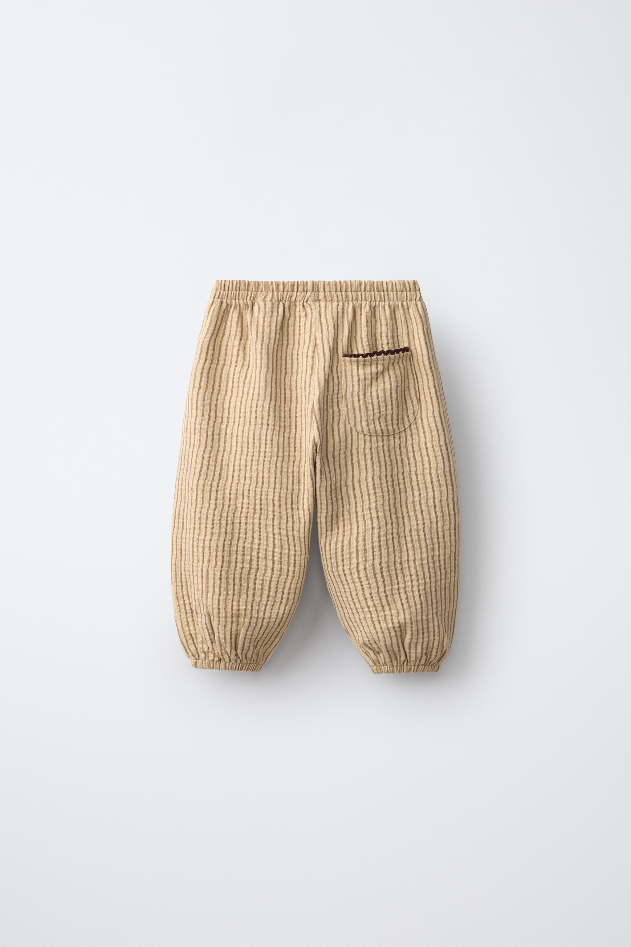 TEXTURED STRIPED PANTS