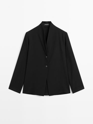 Zara V-neck blazer - Black