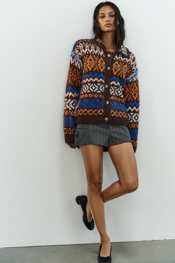 VESTE RÉVERSIBLE EN MAILLE JACQUARD - Multicolore de Zara - Image 0