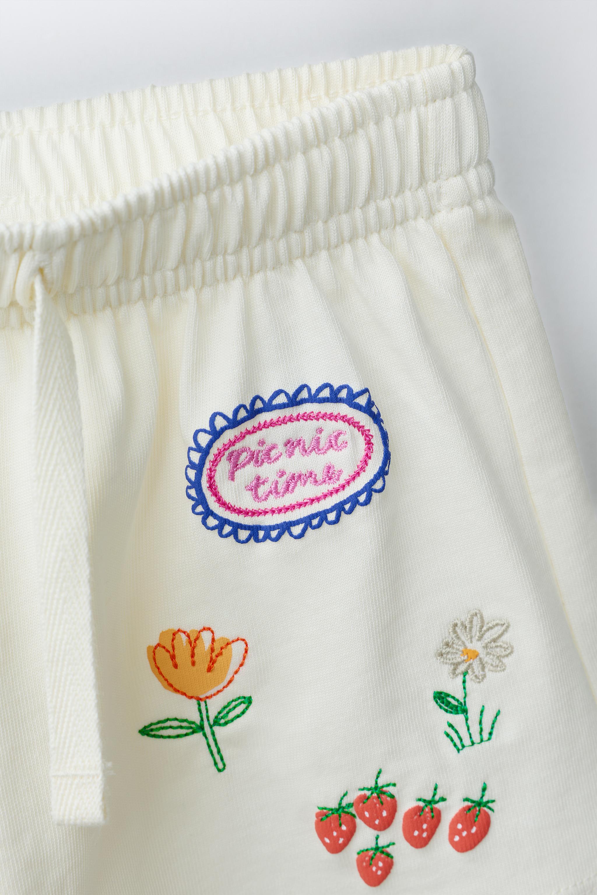EMBROIDERED PLUSH SHORTS