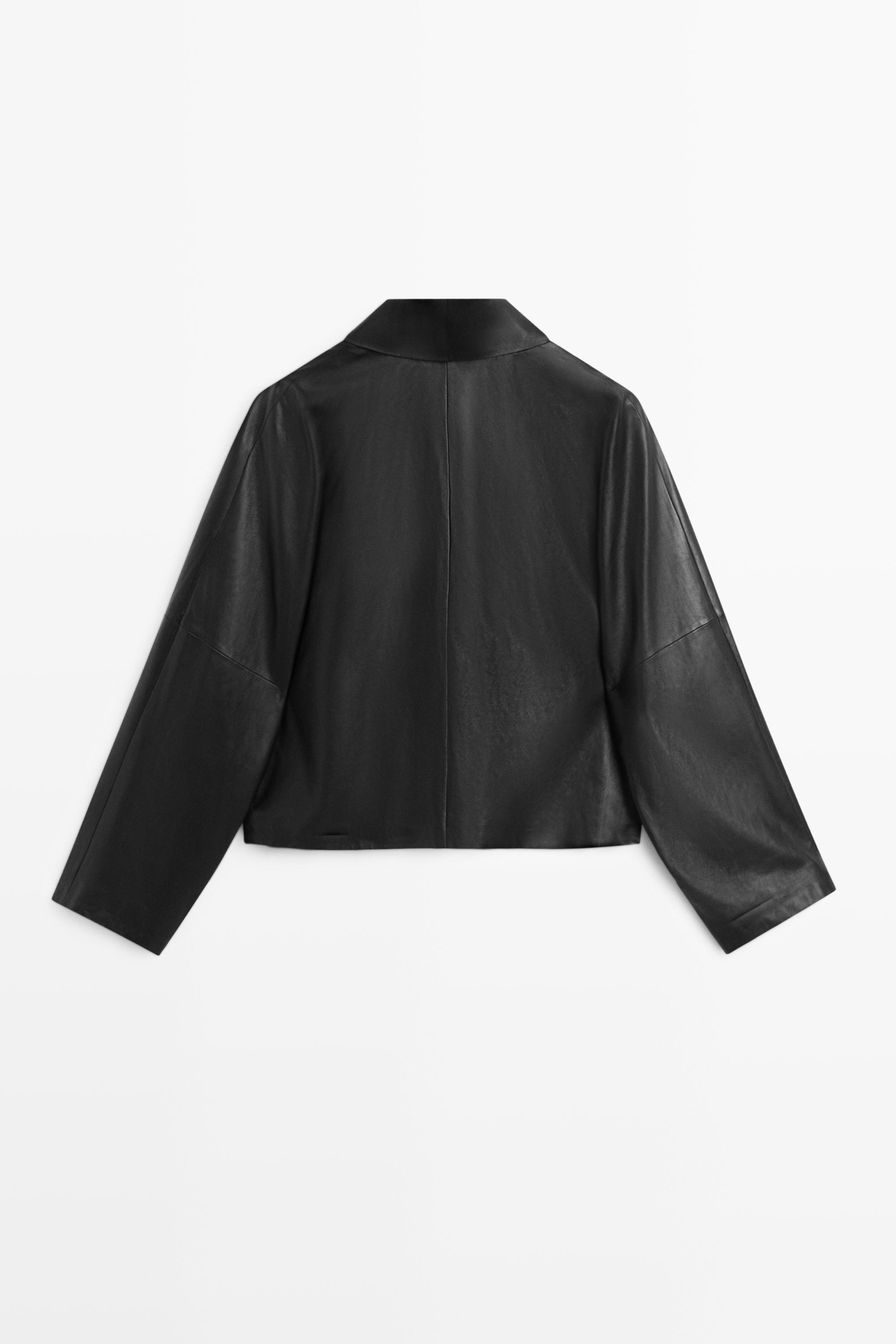 Kimono en cuir nappa à revers