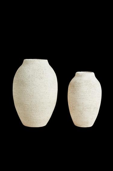 ROUGH-EFFECT CERAMIC VASE - Grey by Zara - Image 0