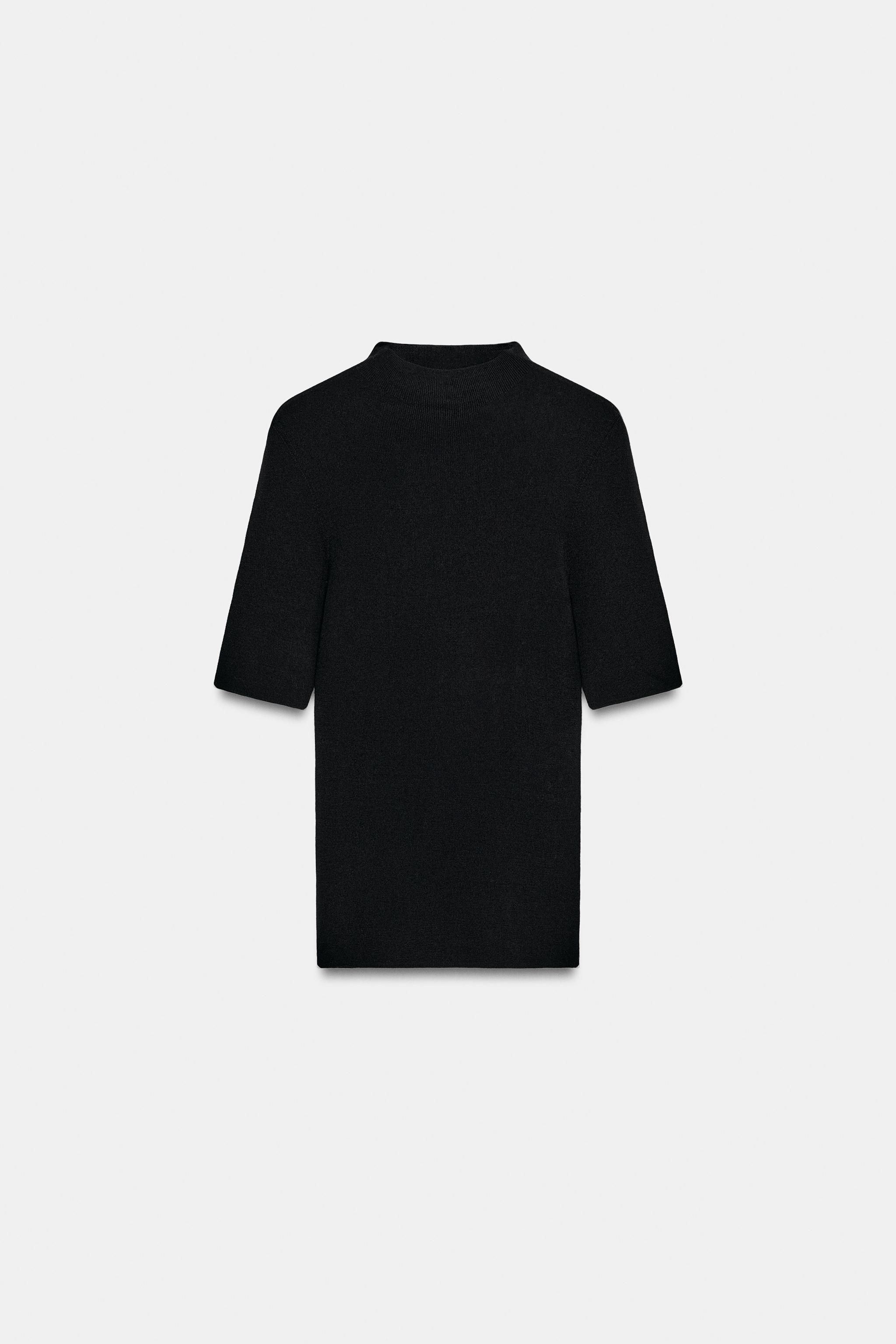 100% EXTRAFINE WOOL SHORT-SLEEVE TOP