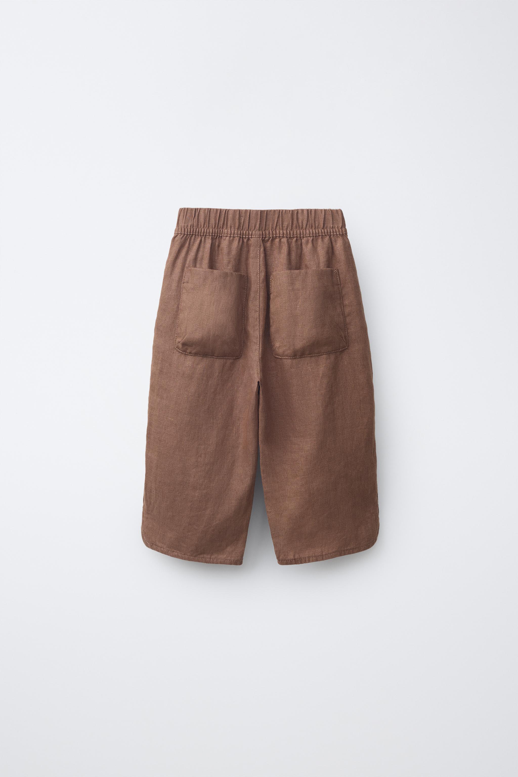 STRIPED 100% LINEN PANTS