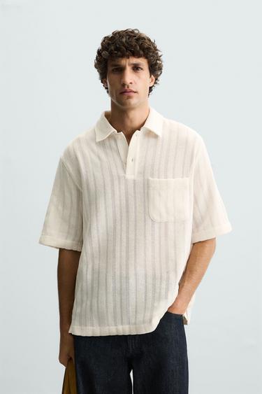 POLO ESTRUCTURA CALADOS - Crudo de Zara