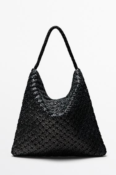 Zara Braided nappa leather bag - Black