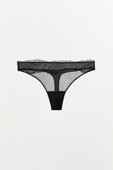 TANGA VISCOSE DENTELLE - Noir de Zara - Image 4