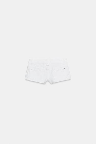 SHORT MINI EN DENIM TRF TAILLE BASSE - Blanc de Zara - Image 5