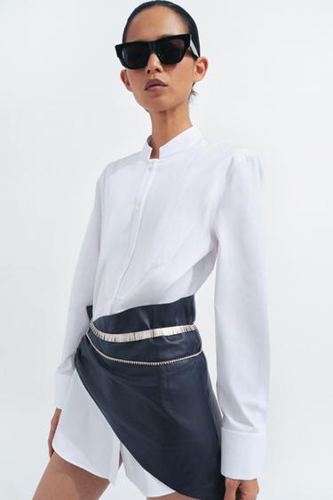 ΠΟΥΚΑΜΙΣΟ ΠΟΠΛΙΝΑ ΜΕ ΚΕΝΤΗΜΑ - Λευκό του Zara