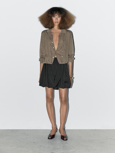 Zara 100% wool multi-way knit cardigan - STUDIO - Greenish - Image 0