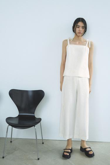 ZW COLLECTION EMBROIDERED CULOTTES - Ecru by Zara